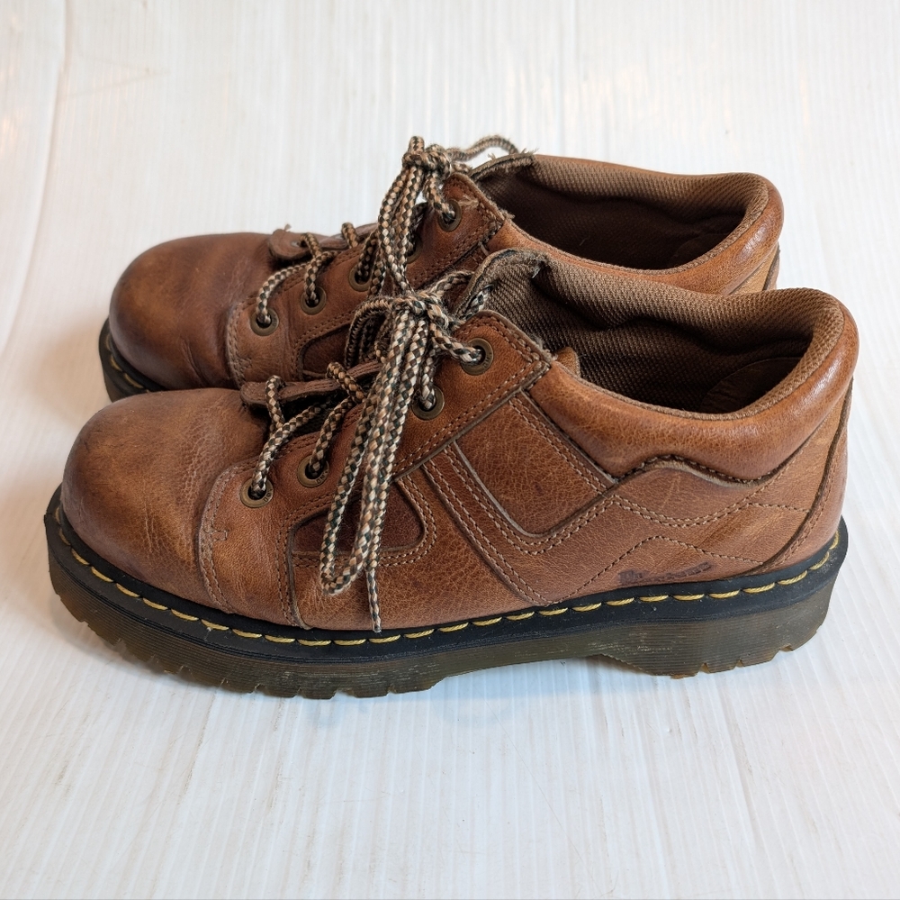 DOC MARTENS 9B08 Brown Leather Oxfords with Chunky Sole Size 9 UK - Picture 4 of 11